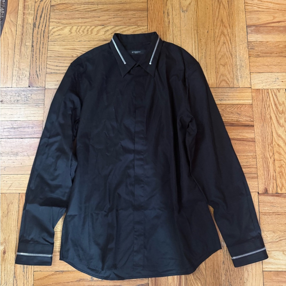 Givenchy Black Shirt with Zipper Trim